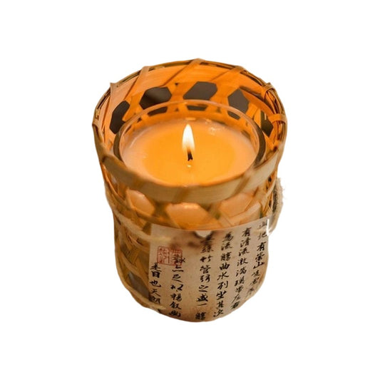 Hand-woven Bamboo Basket Scented Candle