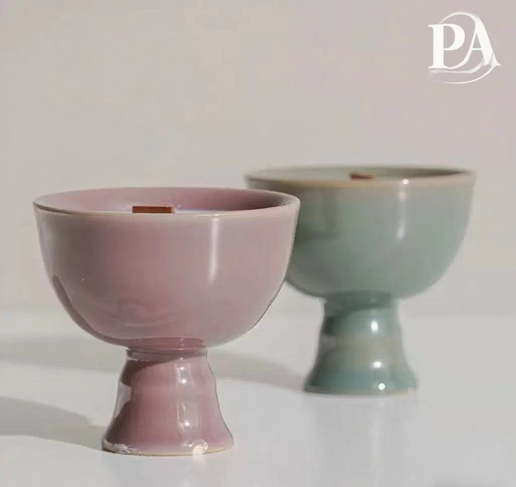 Song Dynasty Yue Kiln Celadon High-Legged Incense Burner Candle Cup